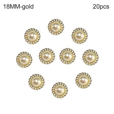 20st Metal Pearl Buttons Skjorta Buttons GULD 18MM20ST 20ST - high quality