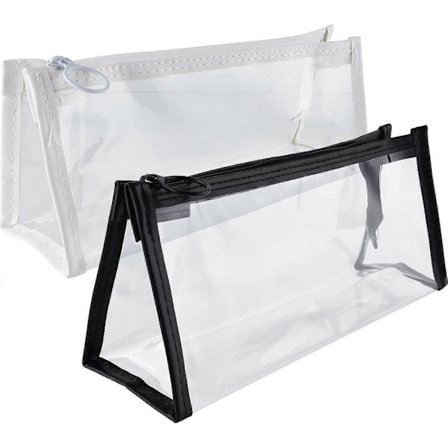 2 kpl Läpinäkyvä penaali kokeeseen, suuri kapasiteetti, läpinäkyvä penaali, edullinen läpinäkyvä kynäkotelo opiskelijoille, hygieniatarvikkeille