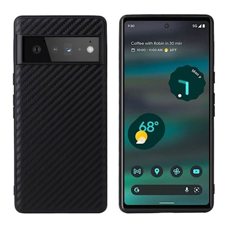Texturerat Google Pixel 6a skal - Carbon Fiber Texture