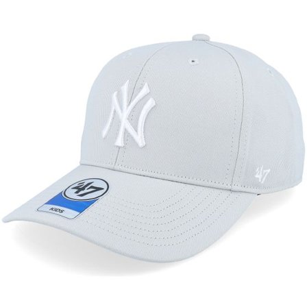 47 Brand - MLB Grå adjustable Keps - Kids New York Yankees Raised Basic Mvp Grey Adjustable @ Hatstore