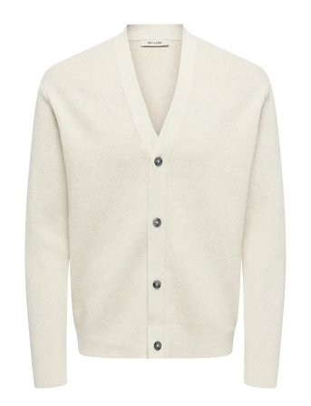 ONLY & SONS Onsting Life Reg Ls Cardigan Knit Noos - White - S