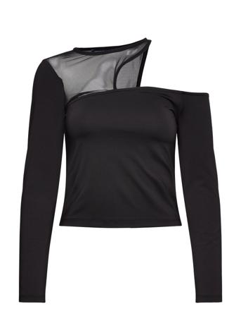 Ranya Ulla Mesh L/S Top T-shirts & Tops Long-sleeved Svart French Connection