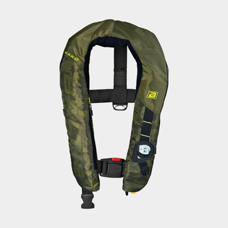 Colete salva-vidas insuflável para pesca Baltic Mako 150N, manual, verde + cartucho de CO2 33 gramas, 40 - 150 kg