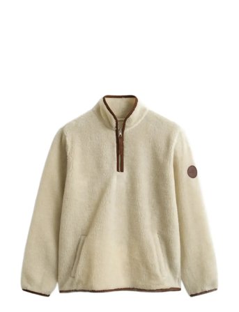 GANT Half Zip Flleece - Cream - XXXL