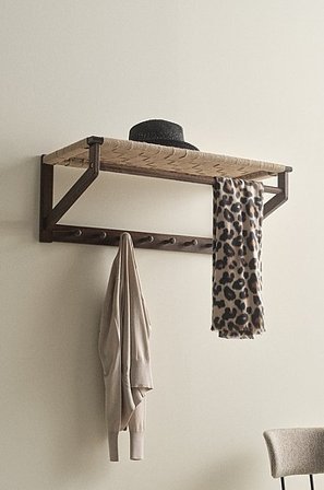 Jotex - Kapstok Donker Gebeitst Eiken Donker gebeitst eiken - OSLO - Koop Hoedenplank bij Jotex