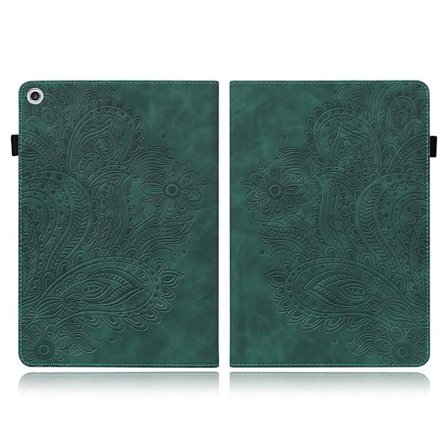 Lenovo Tab M10 HD Gen 2 läderfodral med blomsteravtryck - Grön