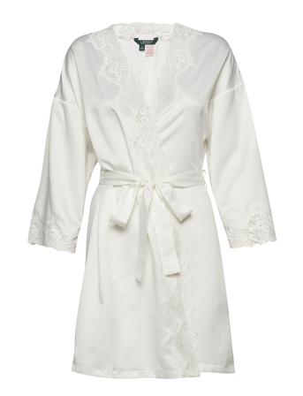 Lrl Signature Lace Kimono Robe 97 Cm Lingerie Kimonos Creme Lauren Ralph Lauren Homewear