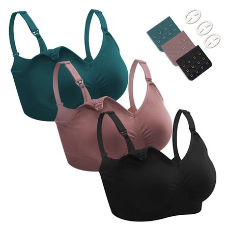 Amme BH, 3 stk. sømløs graviditets BH uden bøjle amme BH til amning og søvn til kvinder