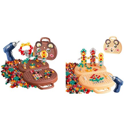 Morsom Elektrisk Drillbits Puslespill Leke Montering Verktøykasse Bursdagsgave[D]