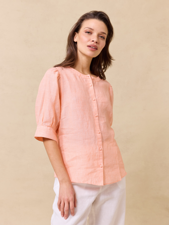 Jean Paul Femme - Lisa linbluse - Dame - Rosa - Skjorter & Bluser - XL