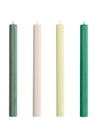 HAY Hexagon Candle Set of 4 Dekoration Vit Ø2,2 X H24