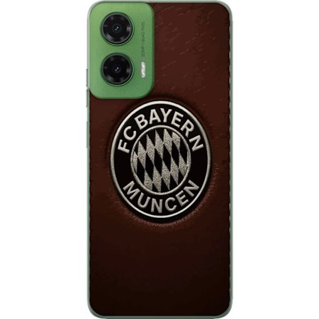 Motorola Moto G35 Läpinäkyvä kuori FC Bayern Münchenin logo - ruskea metallinen muotoilu saksalaisella perinteellä, täydellinen Bundesliiga-fane