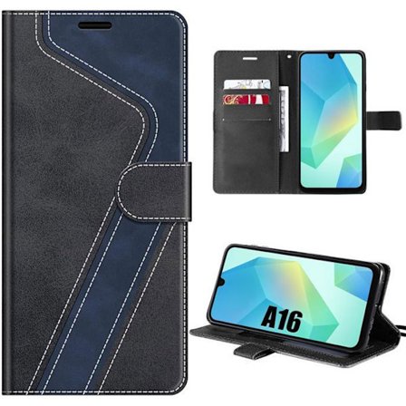Coque Syntetisk Læder - BOOLING - til Samsung Galaxy A16 4G/5G - Stødabsorberende Syntetisk Læder Sort