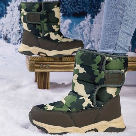 Unisex Vinter Varme Høje Vinterstøvler, Camouflage