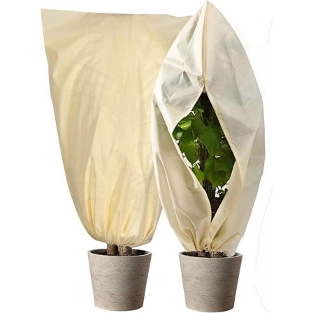 ING 2 kpl kasvien pakkassuojia (80 cm x 120 cm) Pakkaspeite puutarhaan Pakkasfleecesuojus kasveille vetoketjulla ja napeilla Talvisuojus 
