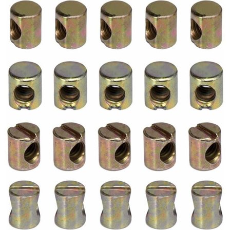 20 stk. M6 Slissede Muttere for Møbler Stoler Senger Barnesenger