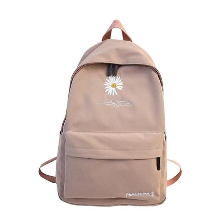 Tonåring skolväska för flickor ryggsäck Stor söta blommor Nylon väska Pink