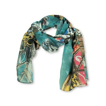 Lizzy & Coco Shawl Opal Wallstars , Blauw , Dames , Maat: ONE Size Sjaals