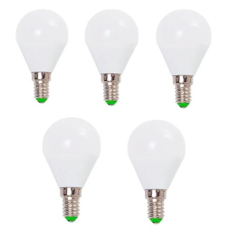5-pack 7 W LED-globbulbs 800 Lm E14 E26 E27 G45 12 LED-pärlor