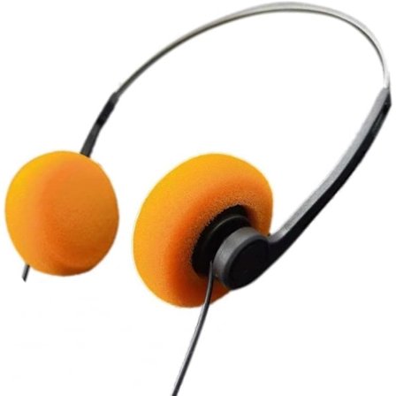 Retro Over-ear Hörlurar, Walkman Hörlurar Vintage Känsla Underwire Headset Hi-fi Stereo Svart Orange Öronkuddar