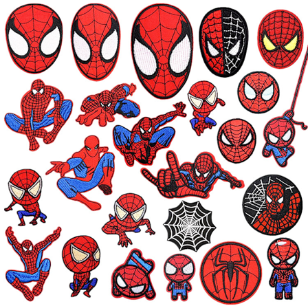 MH-24 stk Spiderman strykejern-på lapper, broderte strykejern-på lapper