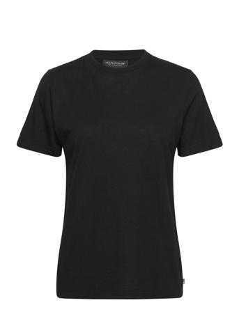 Stephanie Wool Blend Tee Tops T-shirts & Tops Short-sleeved Black Lexington Clothing