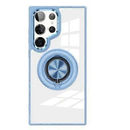 Galaxy S24 Ultra Gennemsigtigt Cover med Stativ Kompatibelt med Magsafe, S24 Ultra Magnetisk Cover med 360 Roterende Ringstøtte