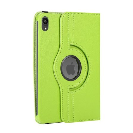 Tyylikäs suojakotelo iPad Mini 6:lle, vihreä litsirakenne, pyörivä nahka
