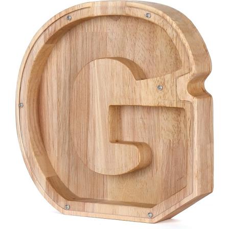 Personlig sparegris i tre, en perfekt unik gave, dekorasjon, minnesmerke eller sparegris (G, 9,5*2,8*18cm),