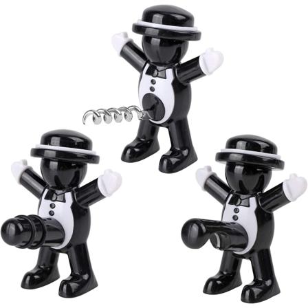 3-pack vinflaskeproppar, flasköppnarset vinflaskeproppar, vinförslutare, familjehotellbar ölflasköppnare gentlemanpresenter