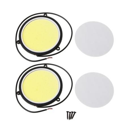 SQBB COB DRL Pyöreä muotoinen sekventiaalinen virtaava LED DRL RGB Ajovalo DC12V 90mm Päävalon suuntavilkut 2x