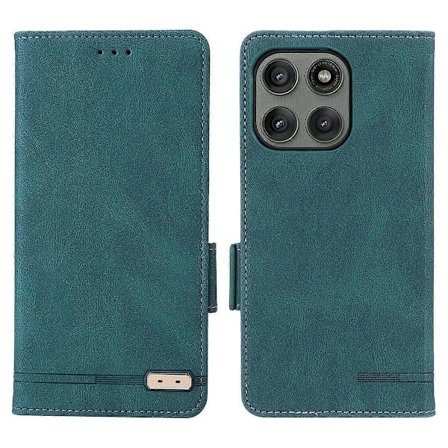 For Motorola Edge 60 Pro 5G Deksel Lær Lommebok Flip Telefon Deksel med Maskinvare Dekor - Lilla