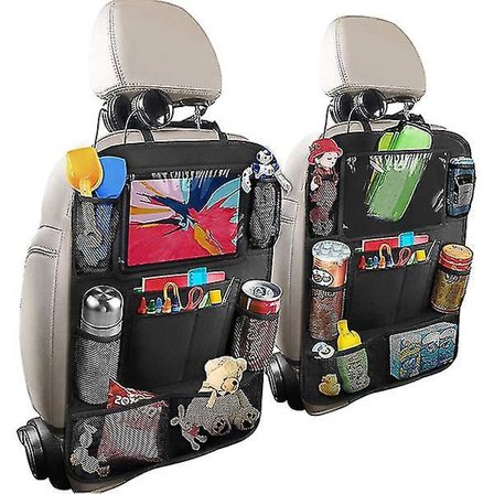 2-PACK Universell bilbaksäte mobil / surfplatta många hållare Svart