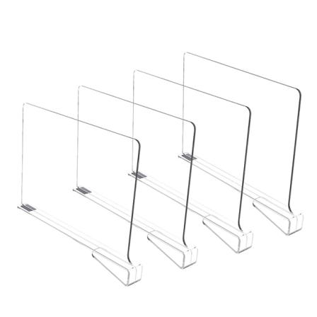2/4 kpl Kirkas akryyli kaappihylly Kirjahyllyn jakaja Kotimakuuhuone 4Pcs