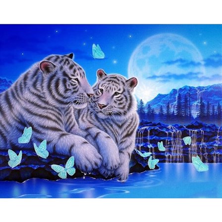 30 x 40 cm, tiger Diamond Painting Diamond Broderi Maleri Ca