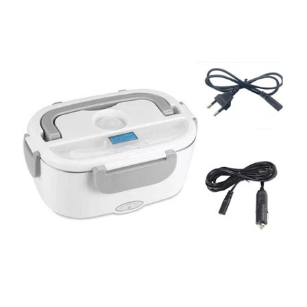 Elektrisk Matlåda för Bil med Kylning, Portabel Matlåda, 110V, 220V, 12V, 24V, EU och US Kontakt, Pilfläkt, Behållarset