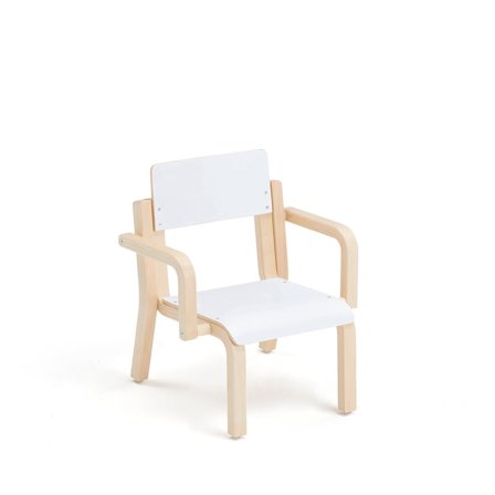 Kinderstuhl DANTE mit Armlehnen, H 260 mm, Birke, Laminat weiß