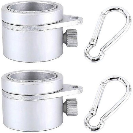 2 stk. flaggstang monteringsringer 360 graders roterende kraftig legering metall flaggstangsett Flaggstang roterende ringer klips anti-wrap grommet 