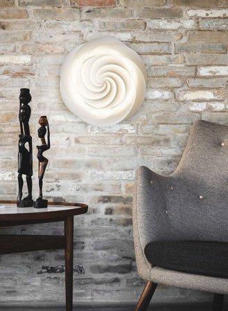 Swirl taklampe/vegglampe Ø37 - hvit