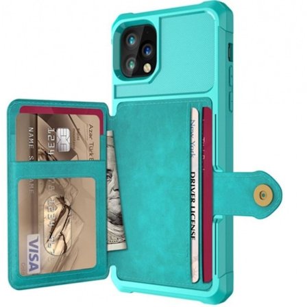 Skal med kortfodral till iPhone 12 Pro Max, Grön