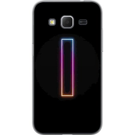Kompatibel Mobilcover til Samsung Samsung Galaxy Core Prime Minimalistisk neonbogstav I i regnbuefarver mod mørk baggrund