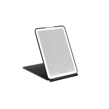 LED Hopfällbar Sminkspegel: Portabel, Laddningsbar, Dimbar med Touchkontroll och 3 Ljuslägen