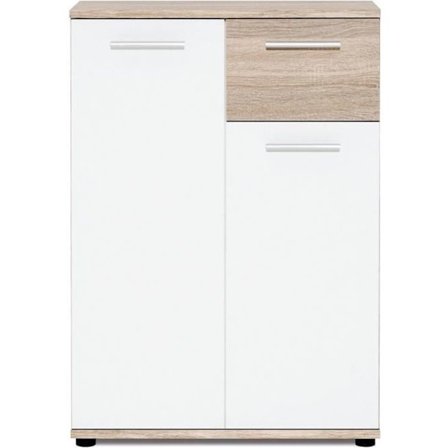 JACKY Small Buffet opbevaringsenhed - Mat hvid og Sonoma eg indretning - Klassisk - L 60 cm
