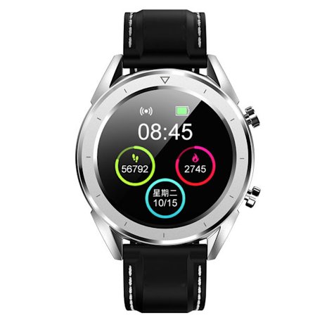 1,54" skærm Smart Armbånd Bluetooth Sports Ur IP68 Vandtæt (Sølv PU Rem)