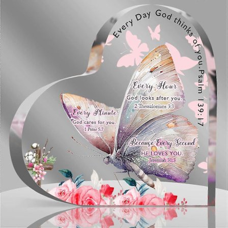 Kristne gaver til kvinner Inspirerende gaver med bibelvers Bønner Inspirerende skrivebordsdekor Gravert akryl