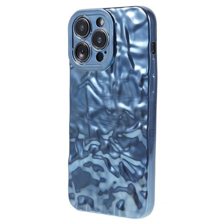 Till iPhone 15 Pro Max TPU-skal Elektropläterad Rynkad - Blå Blå
