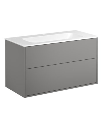 Gustavsberg Artic GB71ACVU10TLSW1 Kommodpaket askgrå/mattvit, 100 cm, 1 blandarhål Askgrå/mattvit, Badrum