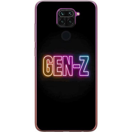 Yhteensopiva Puhelinkuori Xiaomi Xiaomi Redmi Note 9 Neontext Gen Z värikkäässä valossa tummaa taustaa vasten modernissa digitaalisessa tyyliissä