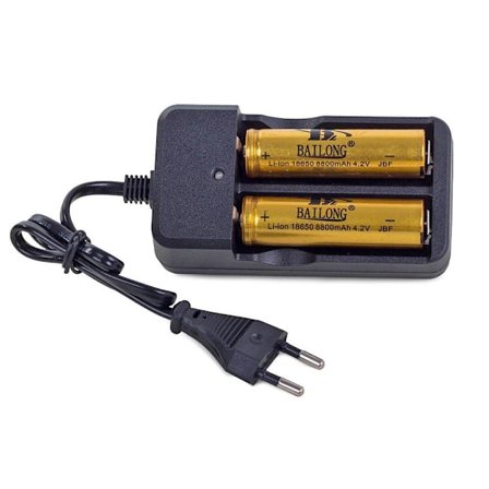 2x Batterilader - 14500, 16340, 18650, 26650, 32650 Batterier