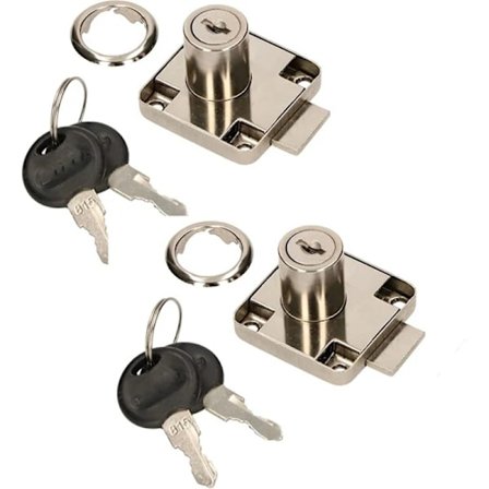 2 stk. Dr. 138-22A type (åpen) skrivebordsskuff lås skap lås skuff lås